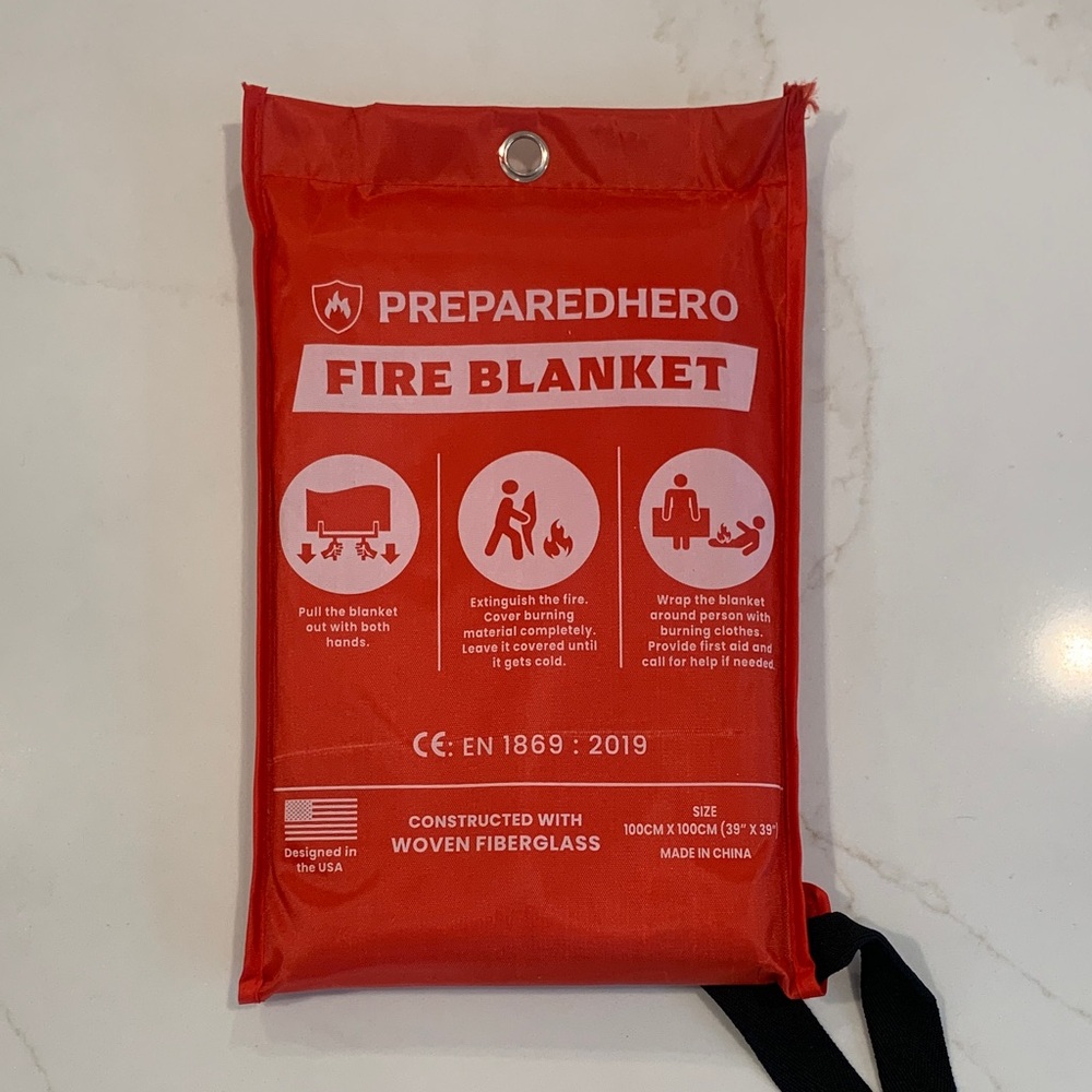 New PreparedHero Fire Blanket - Red